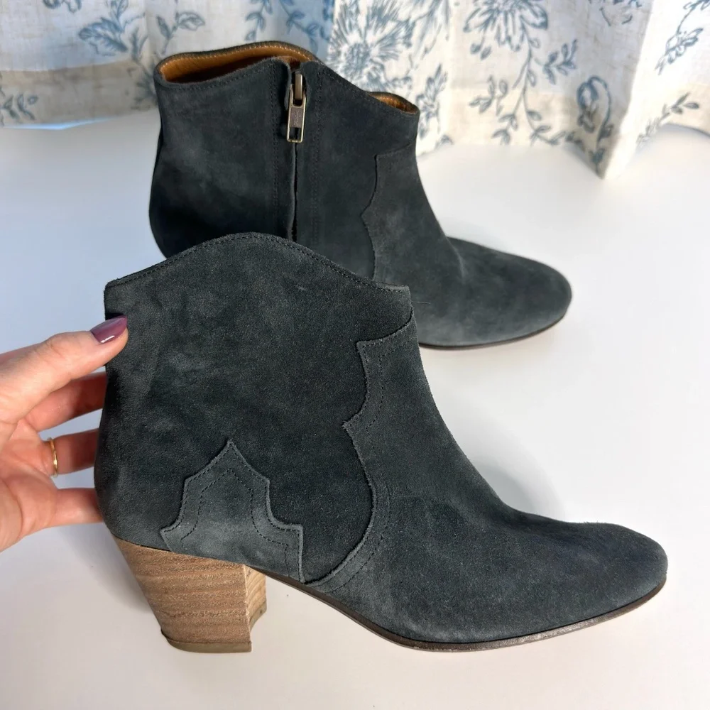 ISABEL MARANT Dicker Suede Ankle Boots - Picture 3 of 6